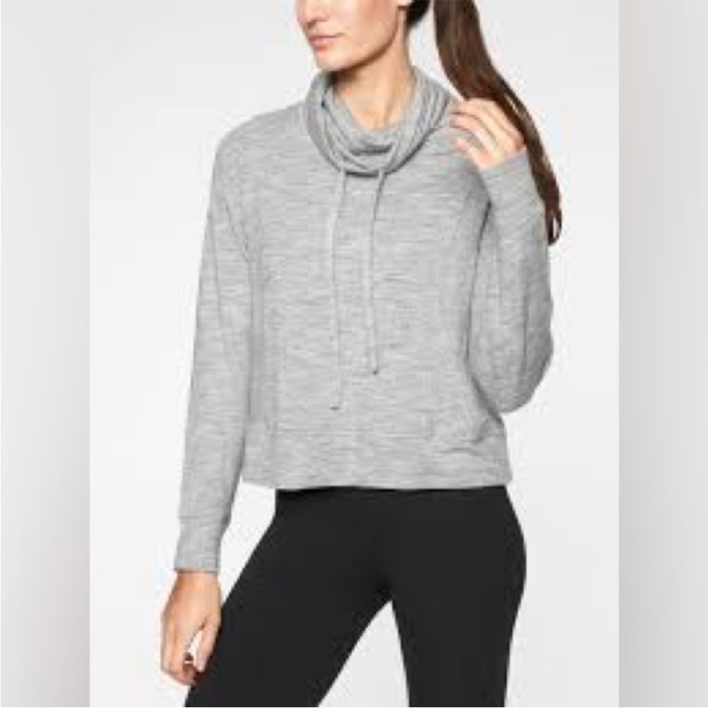 Athleta Coastal Cropped Cowl Neck Sweatshirt